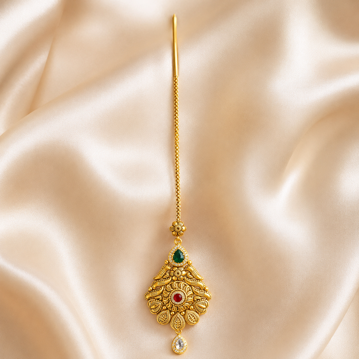 22Kt Gold Maang Tikka | Royal Wedding Design | Savya Jewels