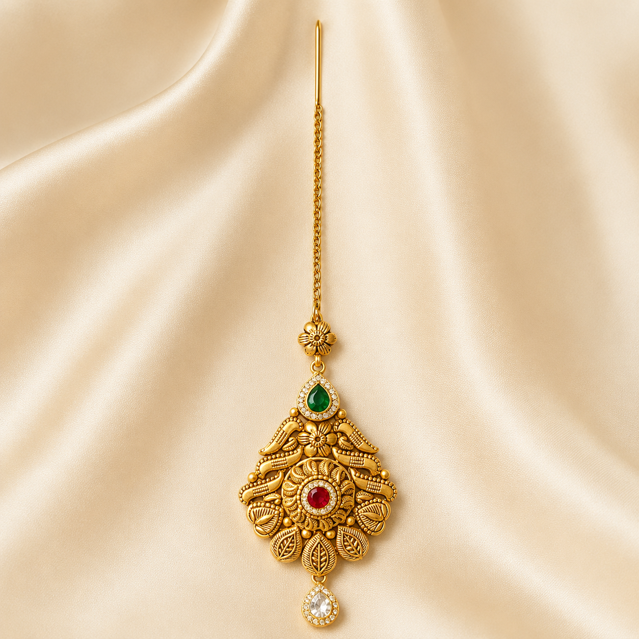 22Kt Gold Maang Tikka | Royal Wedding Design | Savya Jewels