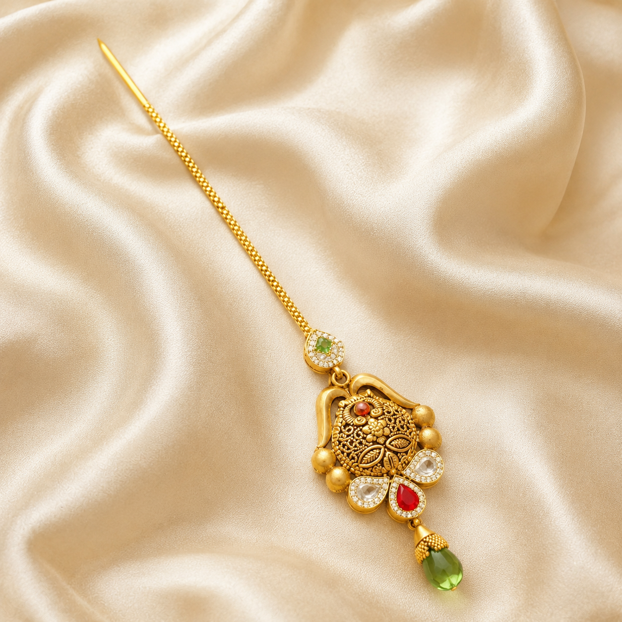 22Kt Gold Maang Tikka | Delicate Everyday Wear | Savya Jewels