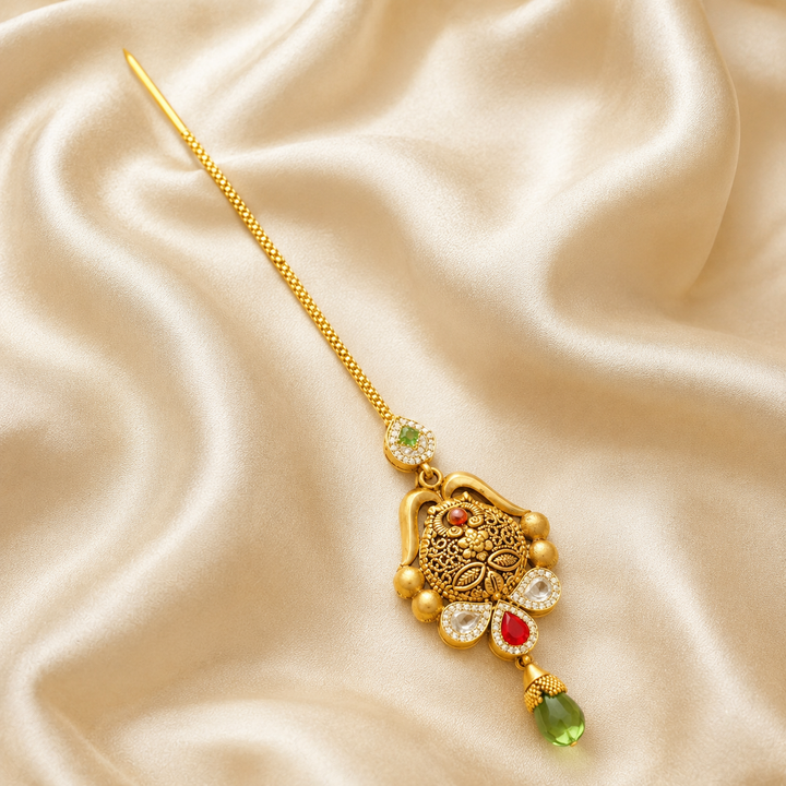 22Kt Gold Maang Tikka | Delicate Everyday Wear | Savya Jewels