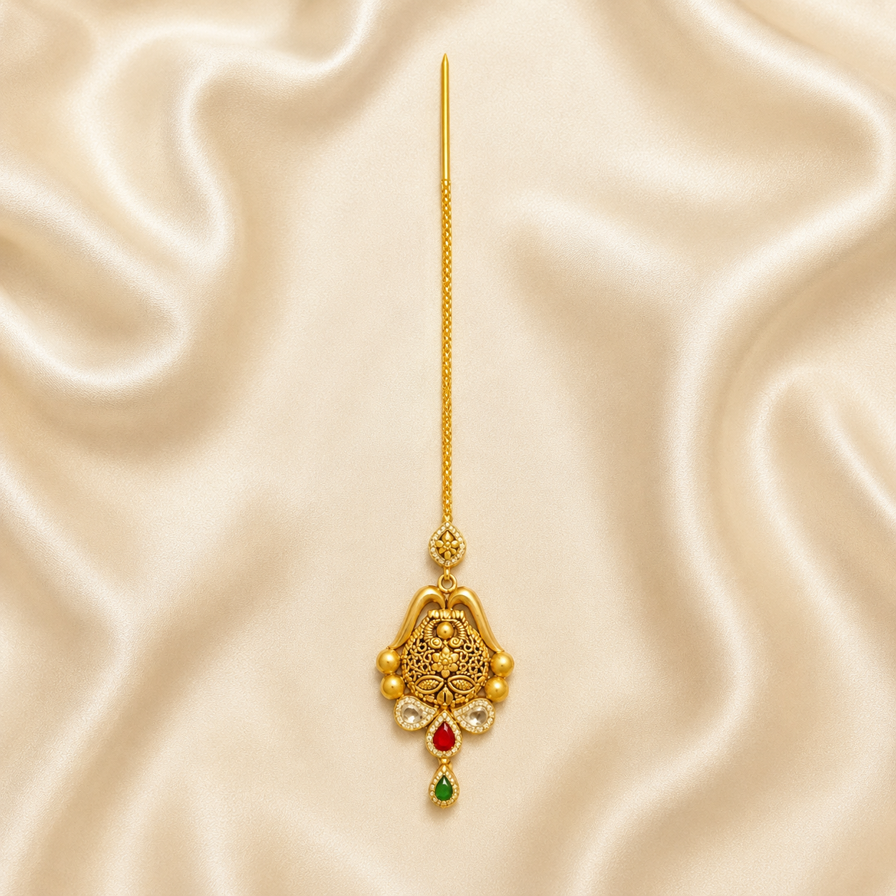 22Kt Gold Maang Tikka | Delicate Everyday Wear | Savya Jewels