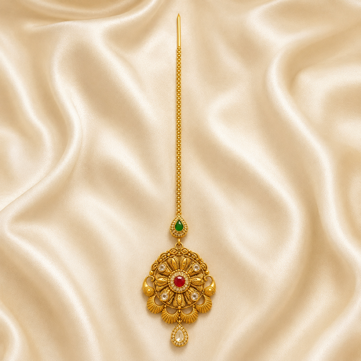22Kt Gold Maang Tikka | Traditional Bridal Charm | Savya Jewels