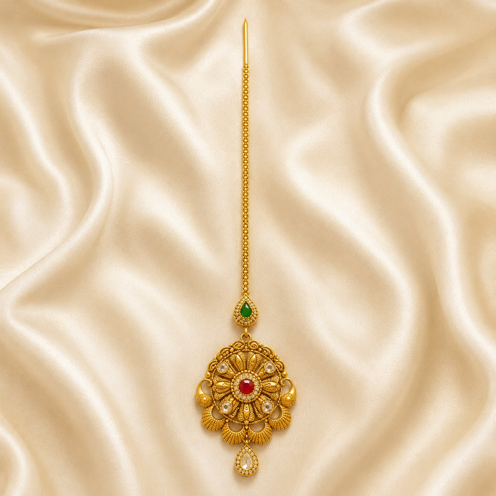 22Kt Gold Maang Tikka | Traditional Bridal Charm | Savya Jewels