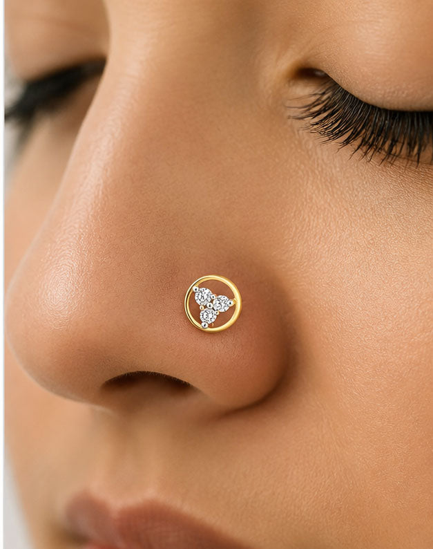 Diamond Nose Pin | Gold & Diamond Nose Pin | Savya Jewels