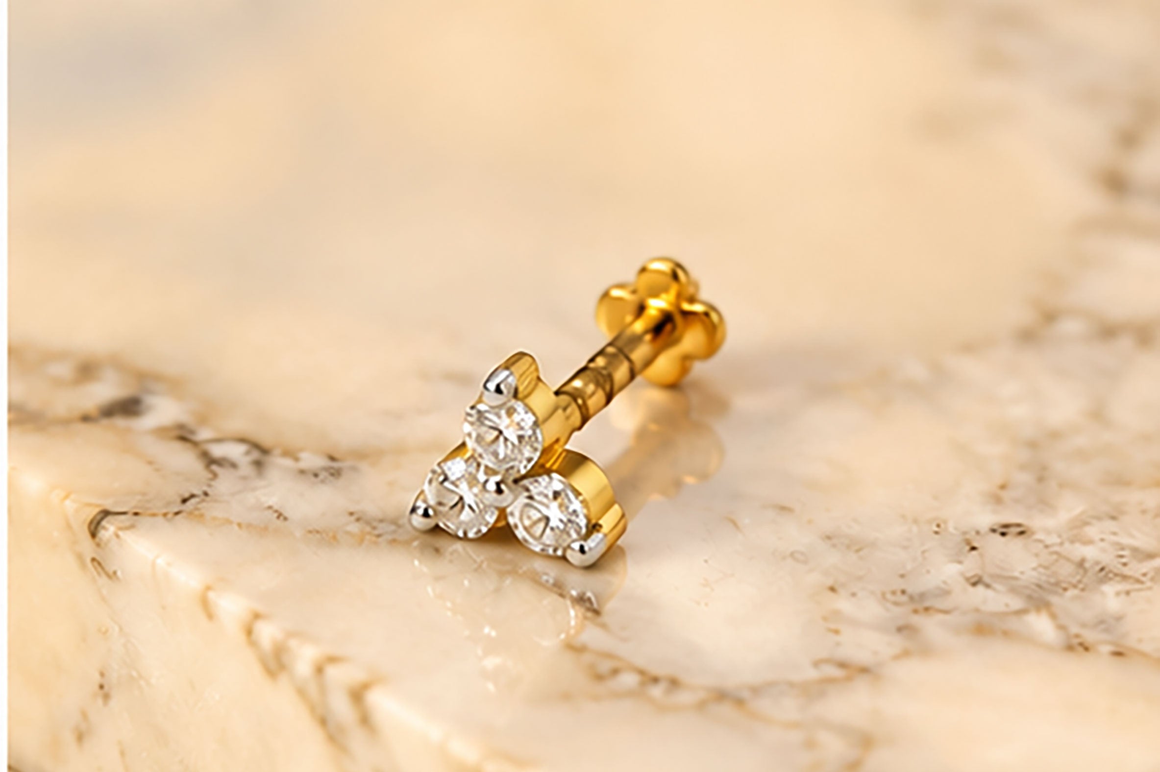Diamond Nose Pin | Gold & Diamond Nose Pin | Savya Jewels