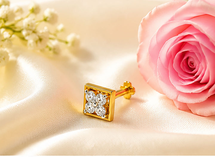 Diamond Nose Pin | Gold & Diamond Nose Pin | Savya Jewels
