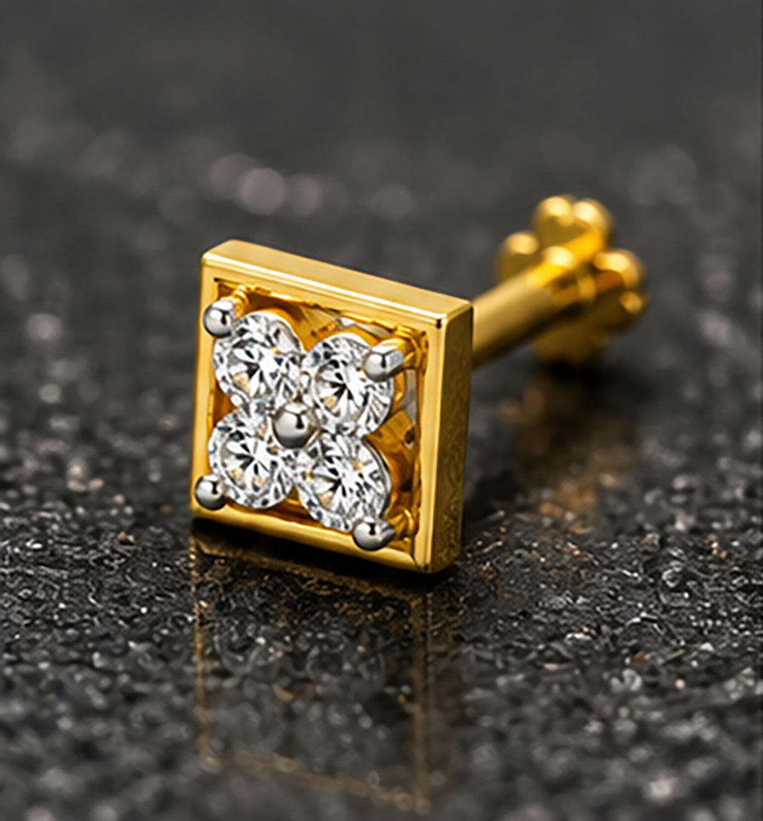 Diamond Nose Pin | Gold & Diamond Nose Pin | Savya Jewels