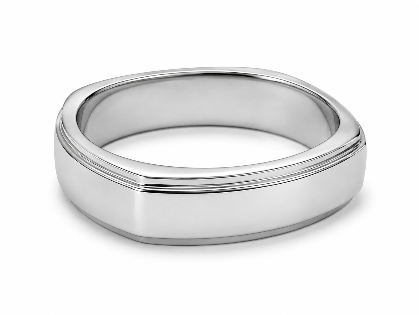 Pt950 Platinum Diamond Band | High-Polish Finish