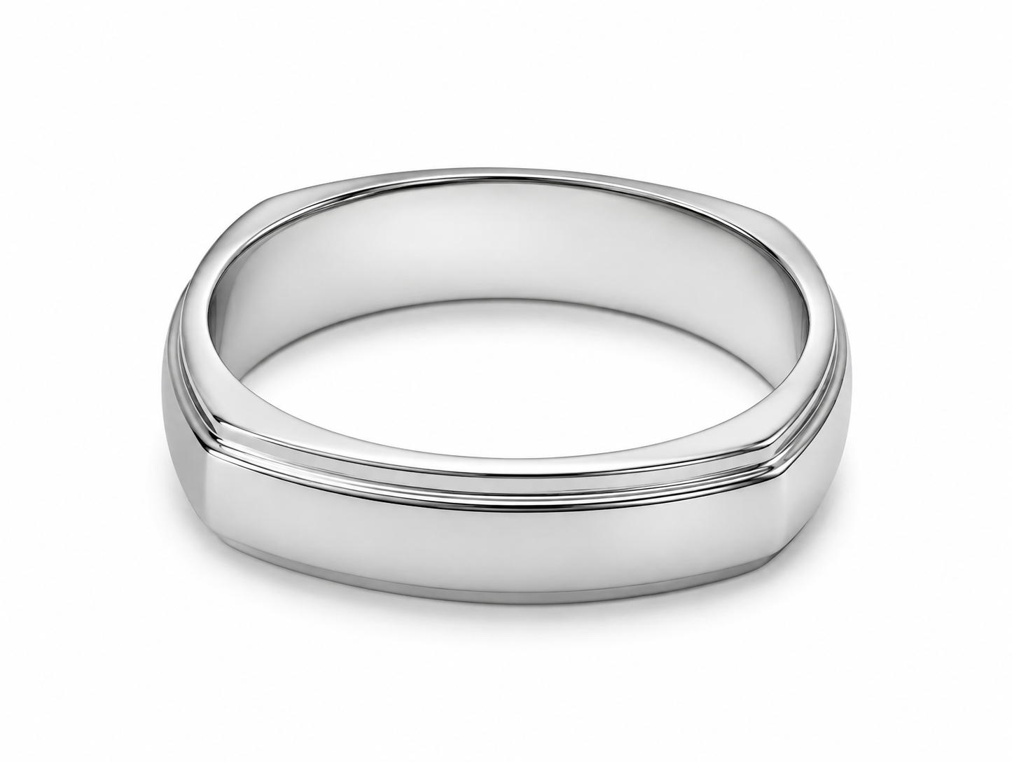 Pt950 Platinum Diamond Band | High-Polish Finish