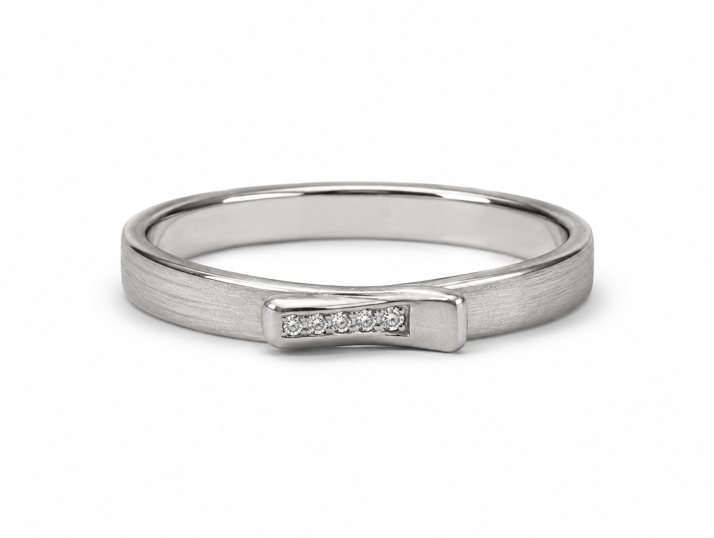 Pt950 Platinum Diamond Band | High-Polish Finish | Custom Size