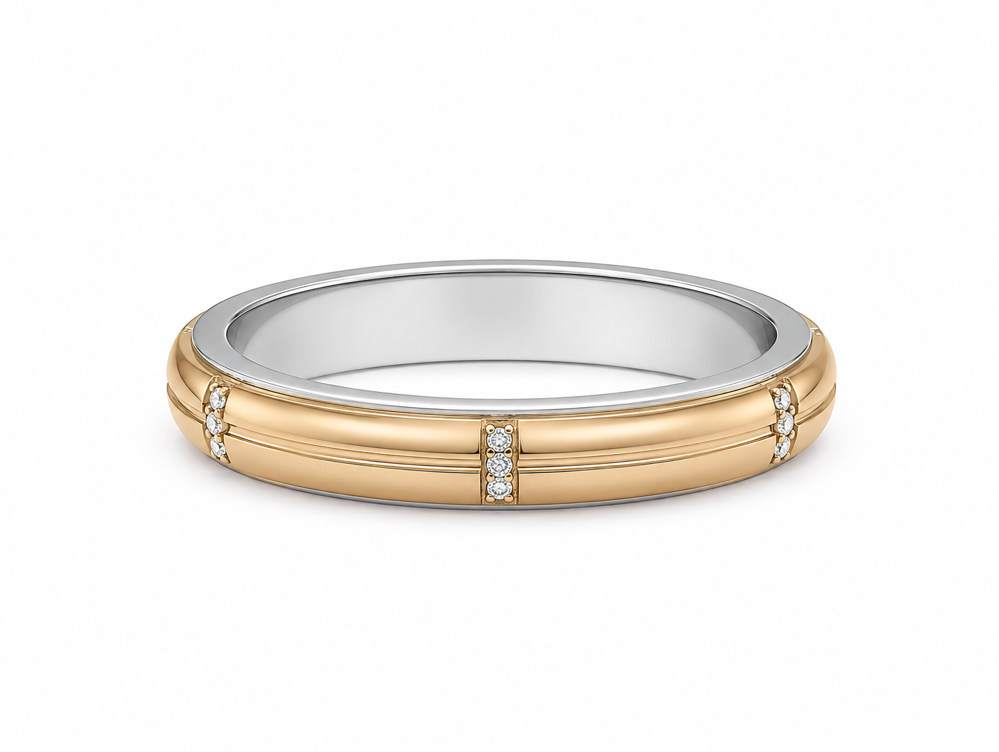 Pt950 Platinum & 18Kt Gold Couple Band | 6.30g | Savya Jewels