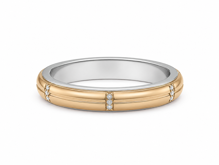 Pt950 Platinum & 18Kt Gold Couple Band | 6.30g | Savya Jewels
