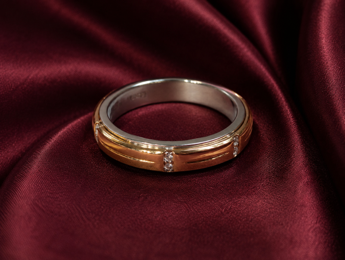 Pt950 Platinum & 18Kt Gold Couple Band | 6.30g | Savya Jewels