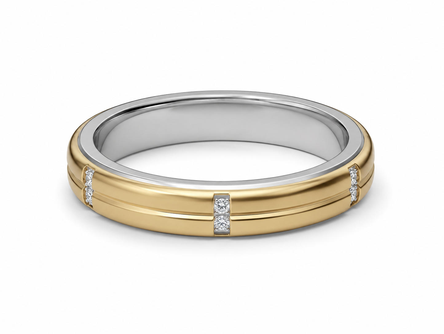 Pt950 Platinum & 18Kt Gold Couple Band | 6.30g | Savya Jewels
