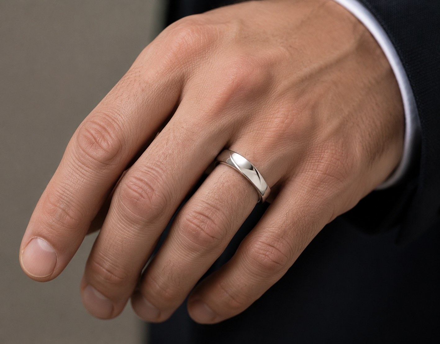 Pt950 Platinum Band – 3.58g | Custom Size | High-Polish Finish
