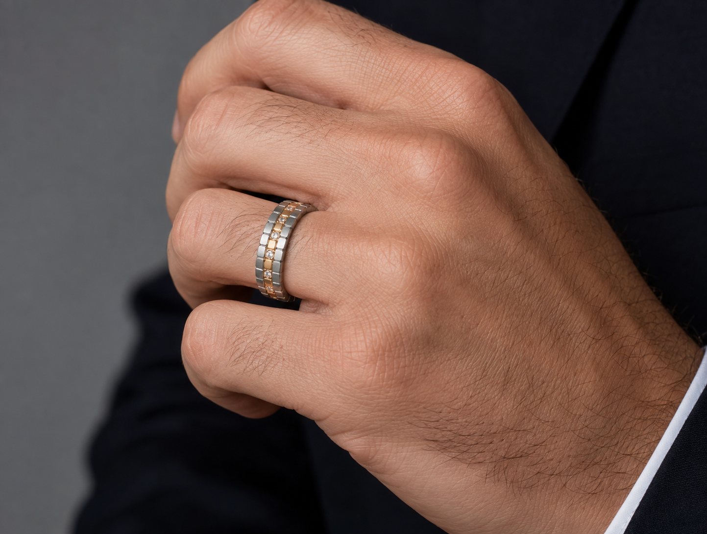 Pt950 Platinum & 18Kt Gold Band | 5.39g | Savya Jewels