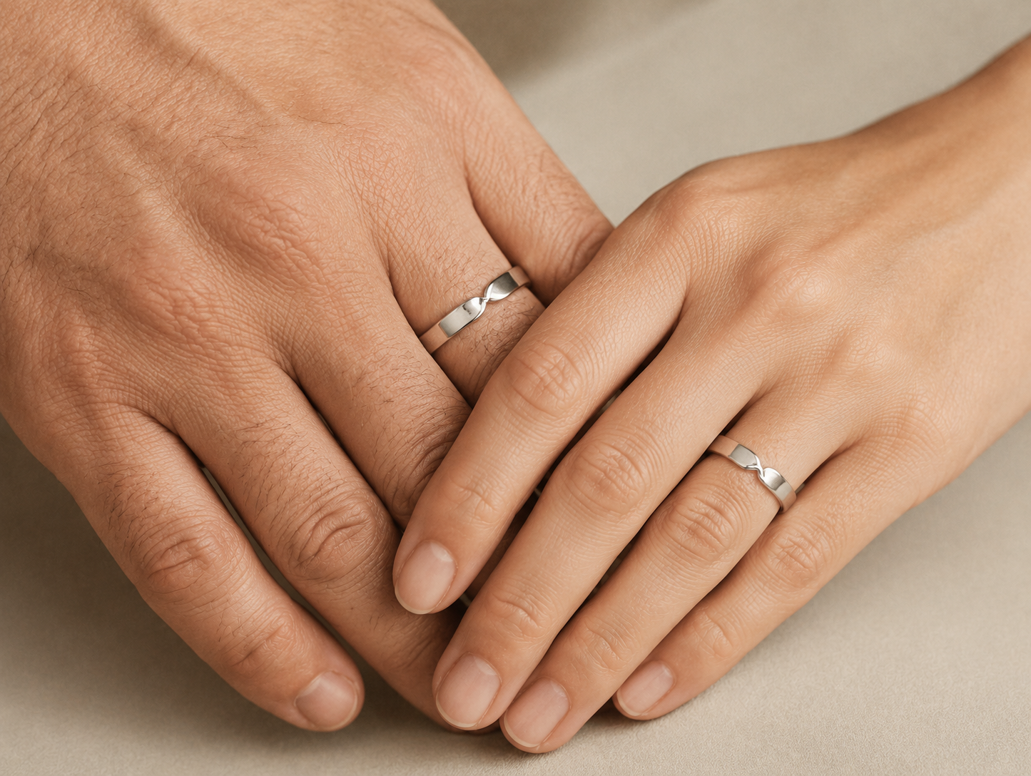 Pt950 Platinum Couple Band – Classic High Polish | Savya Jewels