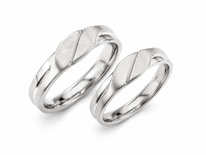 Pt950 Platinum Couple Band – High Polish Finish | Savya Jewels