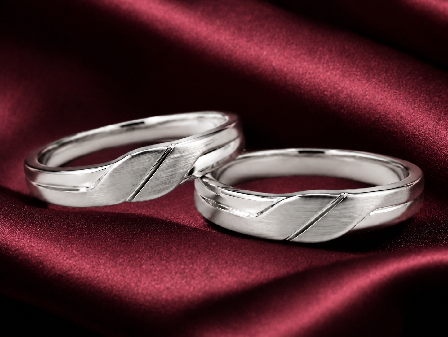 Pt950 Platinum Couple Band – High Polish Finish | Savya Jewels