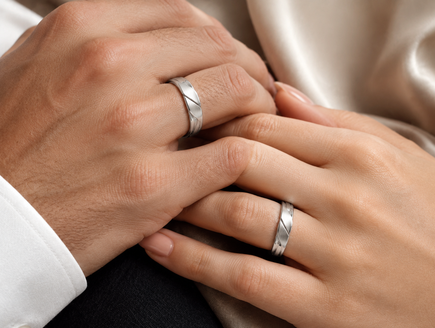 Pt950 Platinum Couple Band – High Polish Finish | Savya Jewels