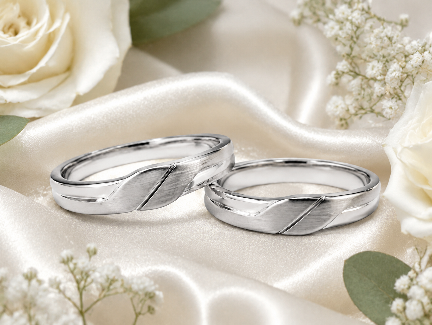 Pt950 Platinum Couple Band – High Polish Finish | Savya Jewels