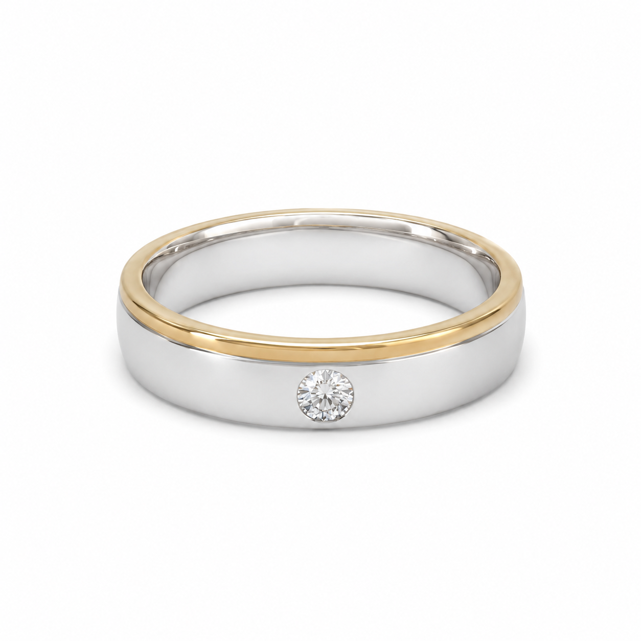 Pt950 Platinum Diamond Band with 0.15Ct IJ/SI Diamonds – High Polish Finish | Savya Jewels