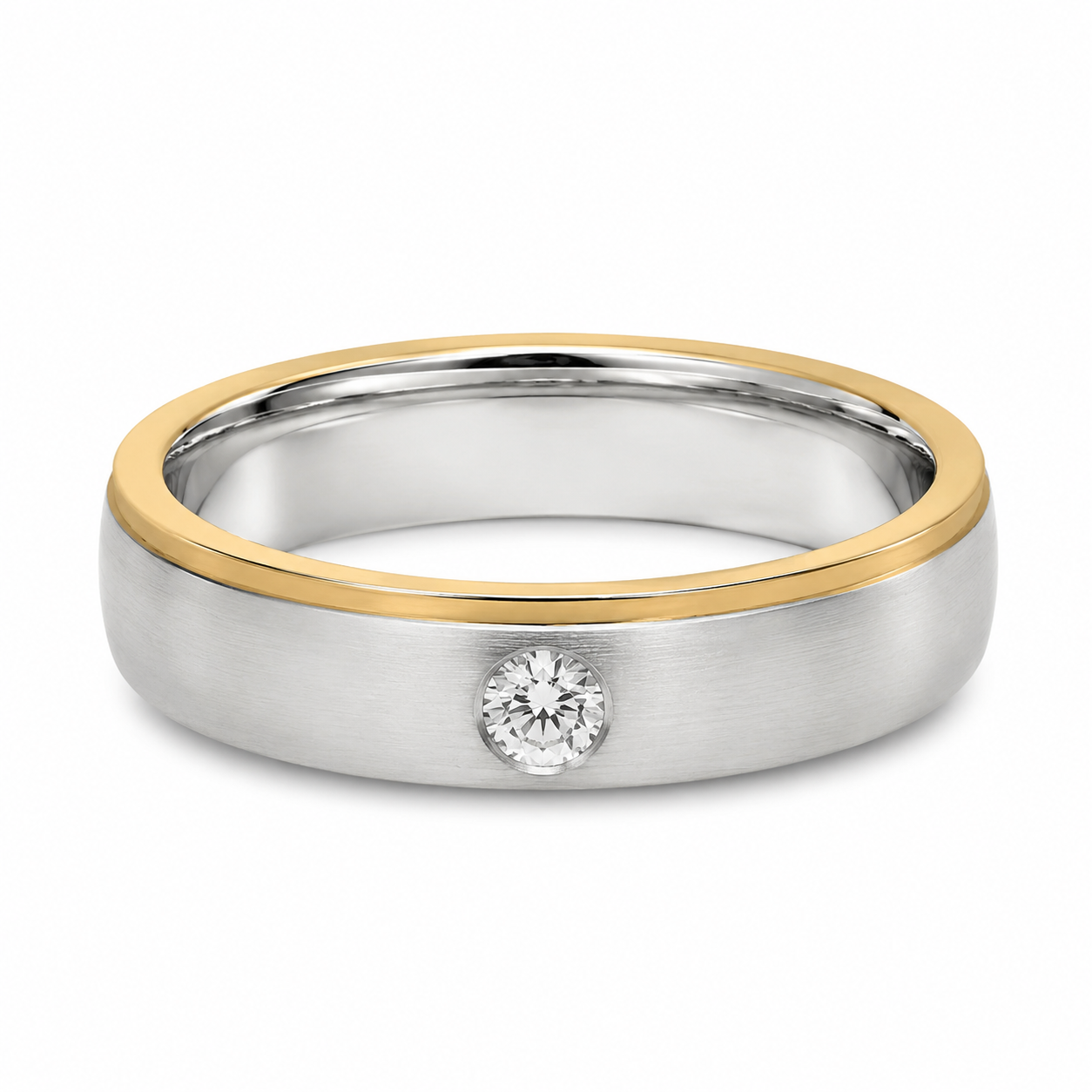 Pt950 Platinum Diamond Band with 0.15Ct IJ/SI Diamonds – High Polish Finish | Savya Jewels
