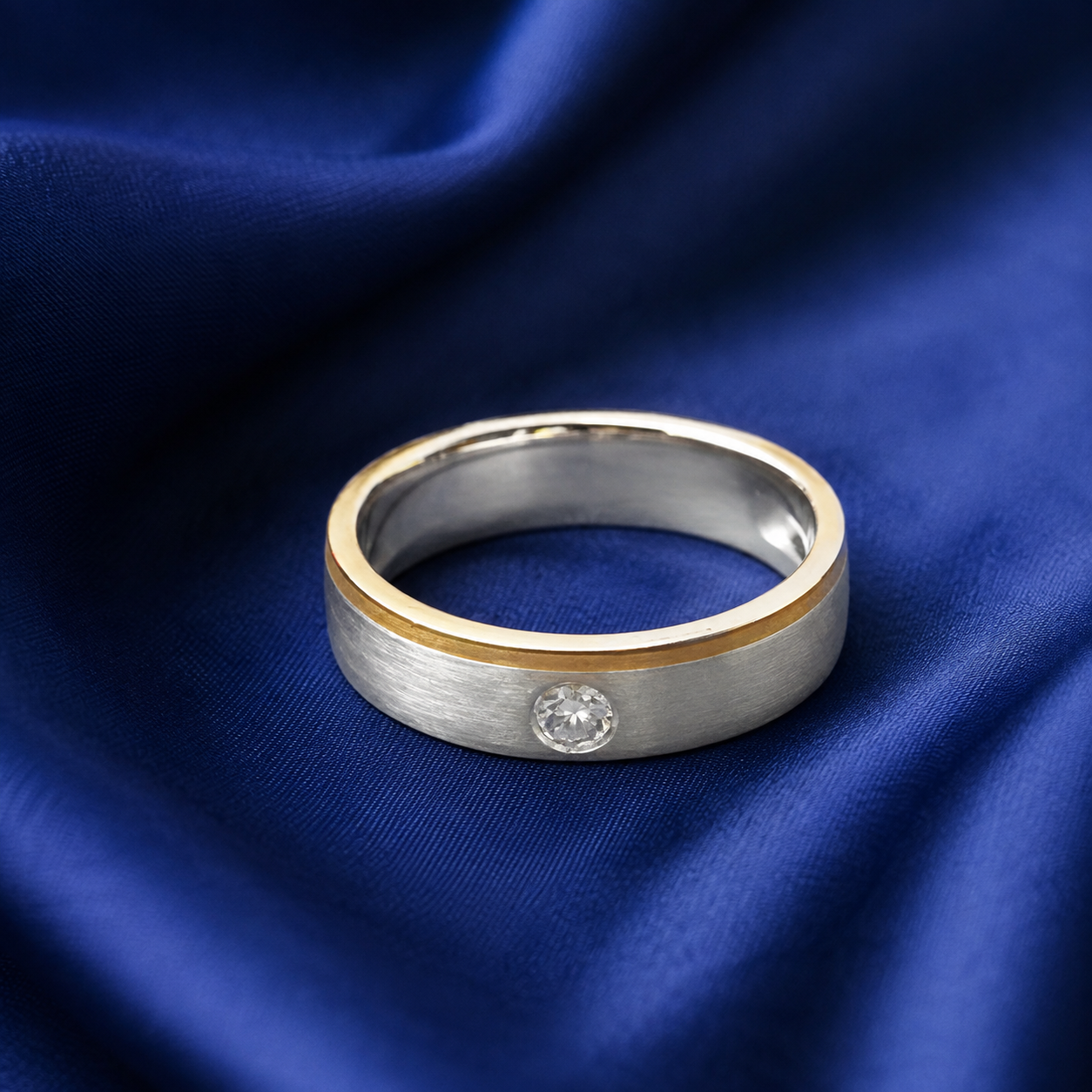 Pt950 Platinum Diamond Band with 0.15Ct IJ/SI Diamonds – High Polish Finish | Savya Jewels