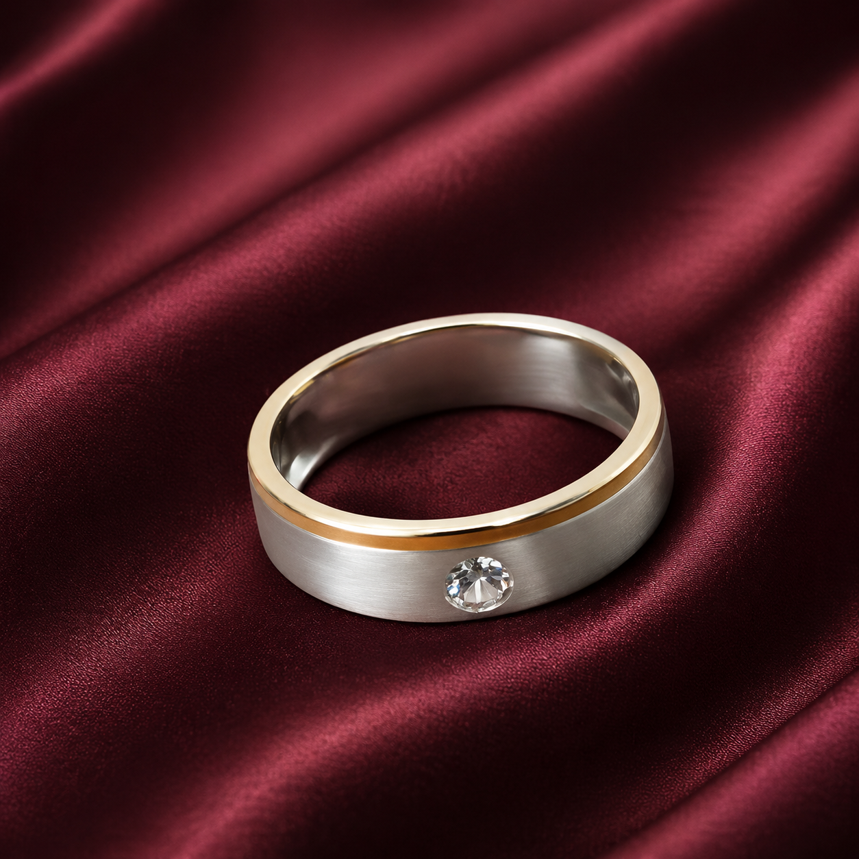 Pt950 Platinum Diamond Band with 0.15Ct IJ/SI Diamonds – High Polish Finish | Savya Jewels