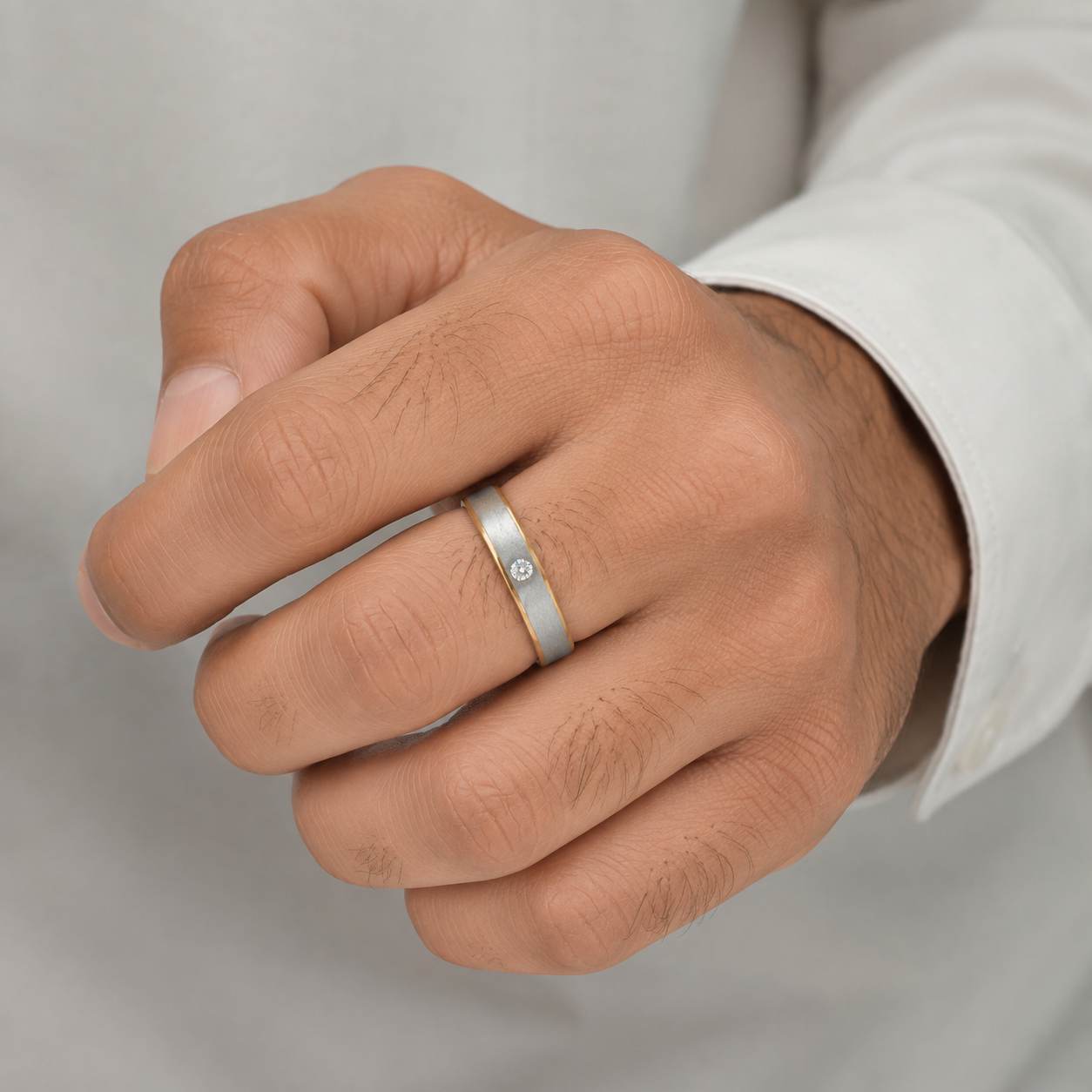 Pt950 Platinum Diamond Band with 0.15Ct IJ/SI Diamonds – High Polish Finish | Savya Jewels