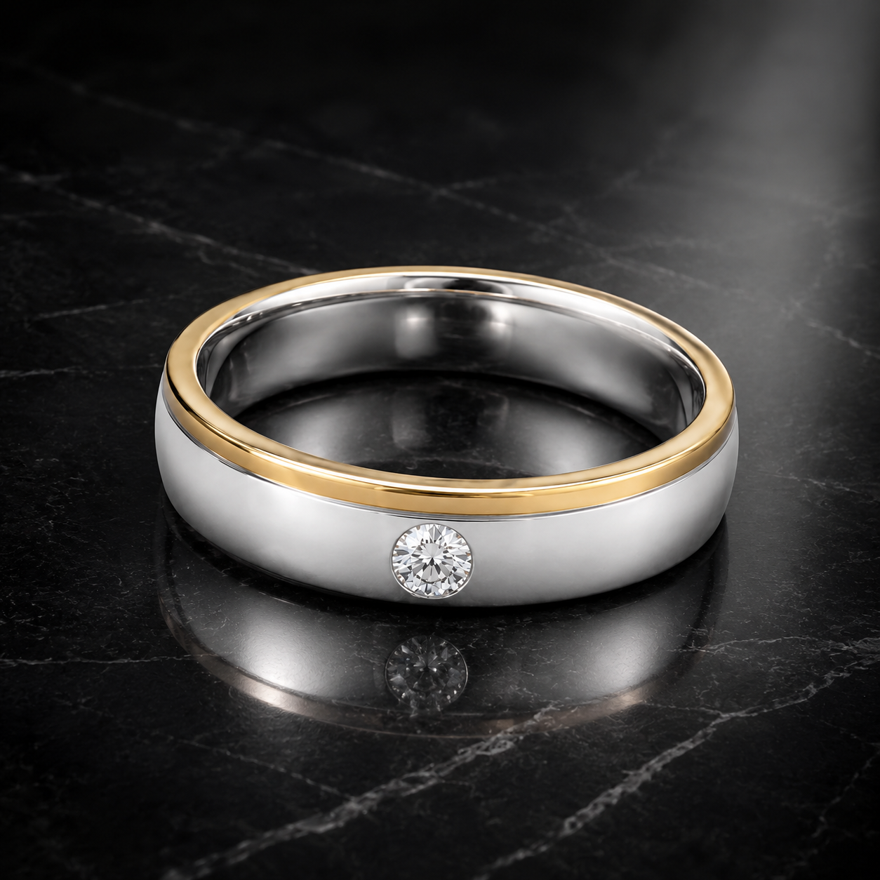 Pt950 Platinum Diamond Band with 0.15Ct IJ/SI Diamonds – High Polish Finish | Savya Jewels