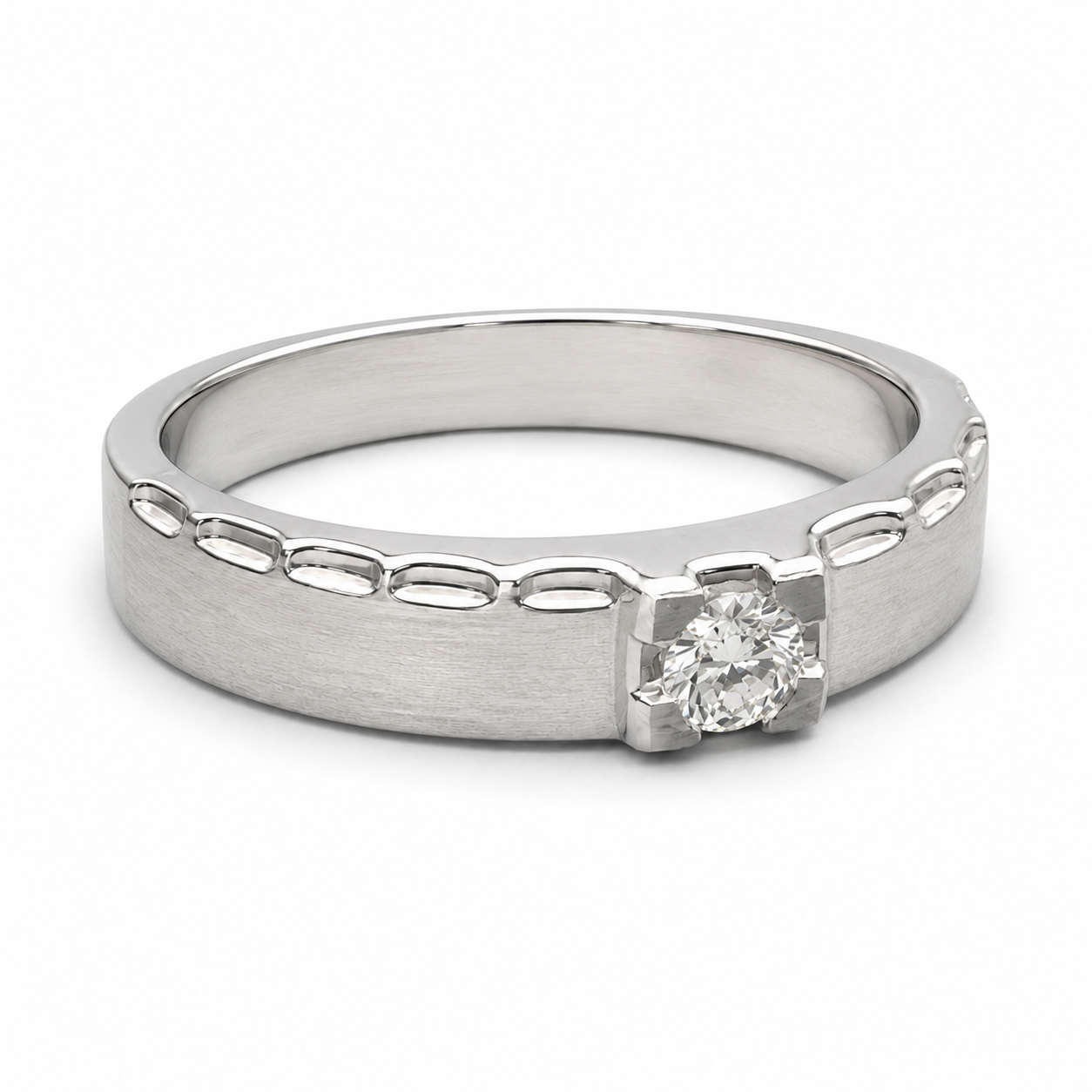 Pt950 Platinum Diamond Band with 0.14Ct IJ/SI Diamonds – 6.31g High Polish Finish | Savya Jewels