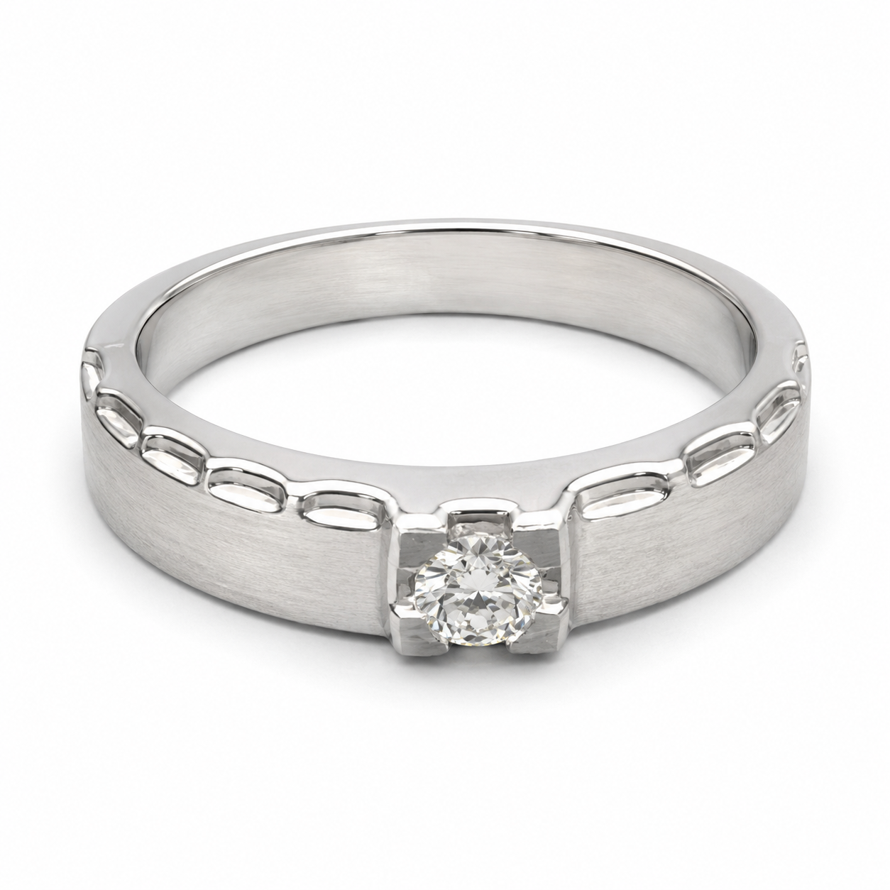Pt950 Platinum Diamond Band with 0.14Ct IJ/SI Diamonds – 6.31g High Polish Finish | Savya Jewels