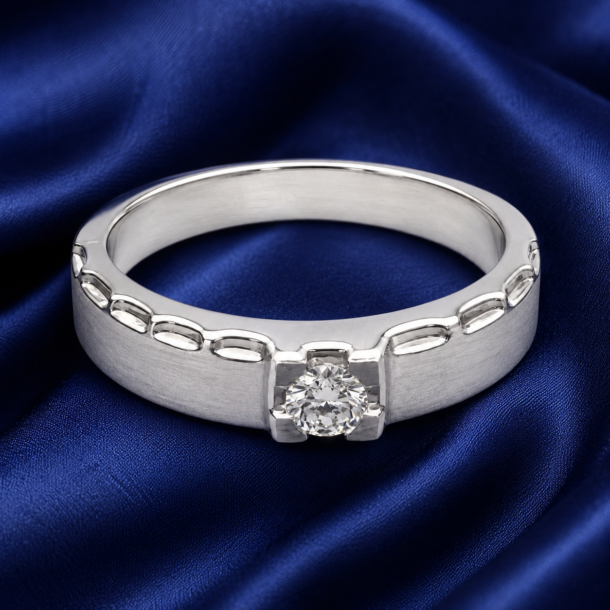 Pt950 Platinum Diamond Band with 0.14Ct IJ/SI Diamonds – 6.31g High Polish Finish | Savya Jewels