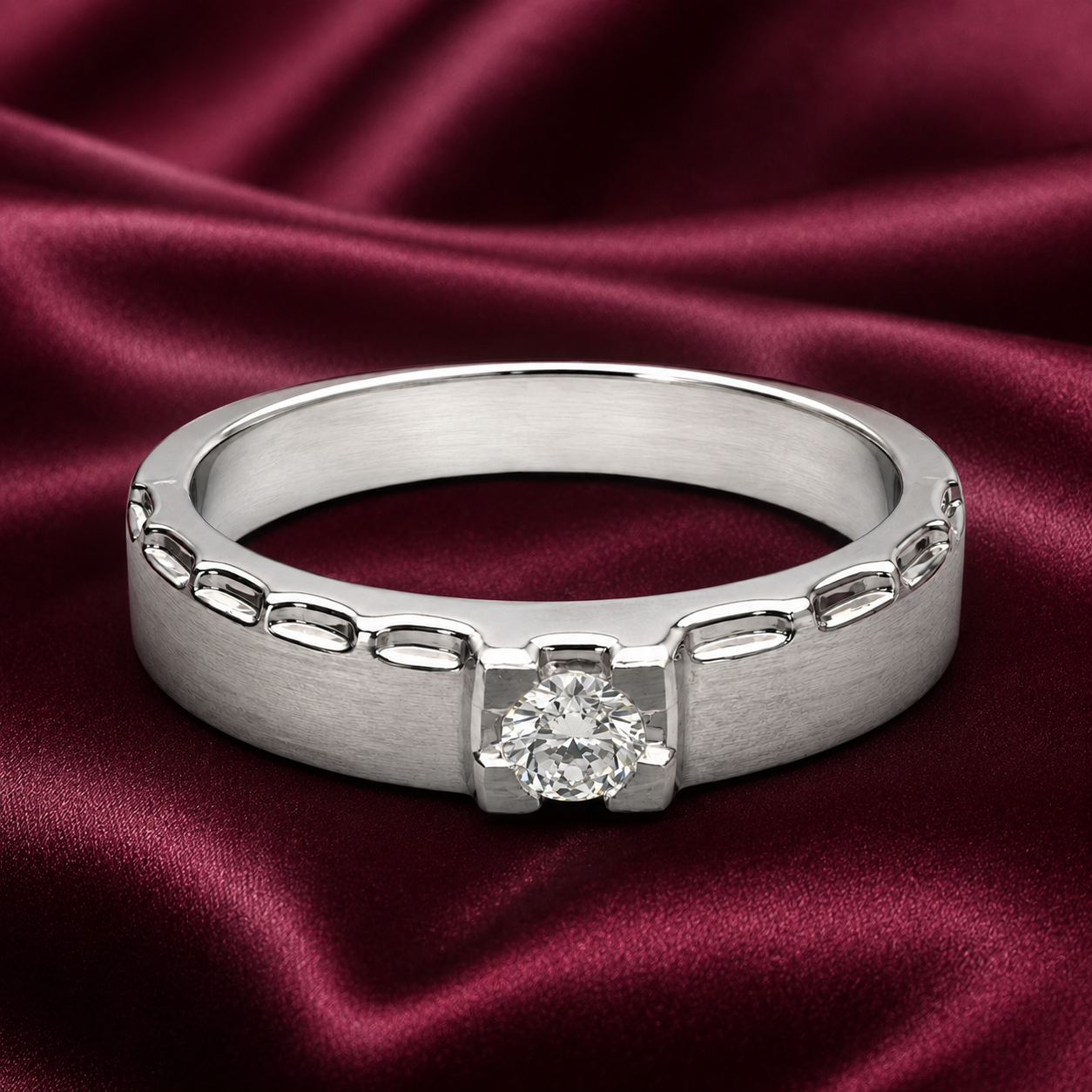 Pt950 Platinum Diamond Band with 0.14Ct IJ/SI Diamonds – 6.31g High Polish Finish | Savya Jewels