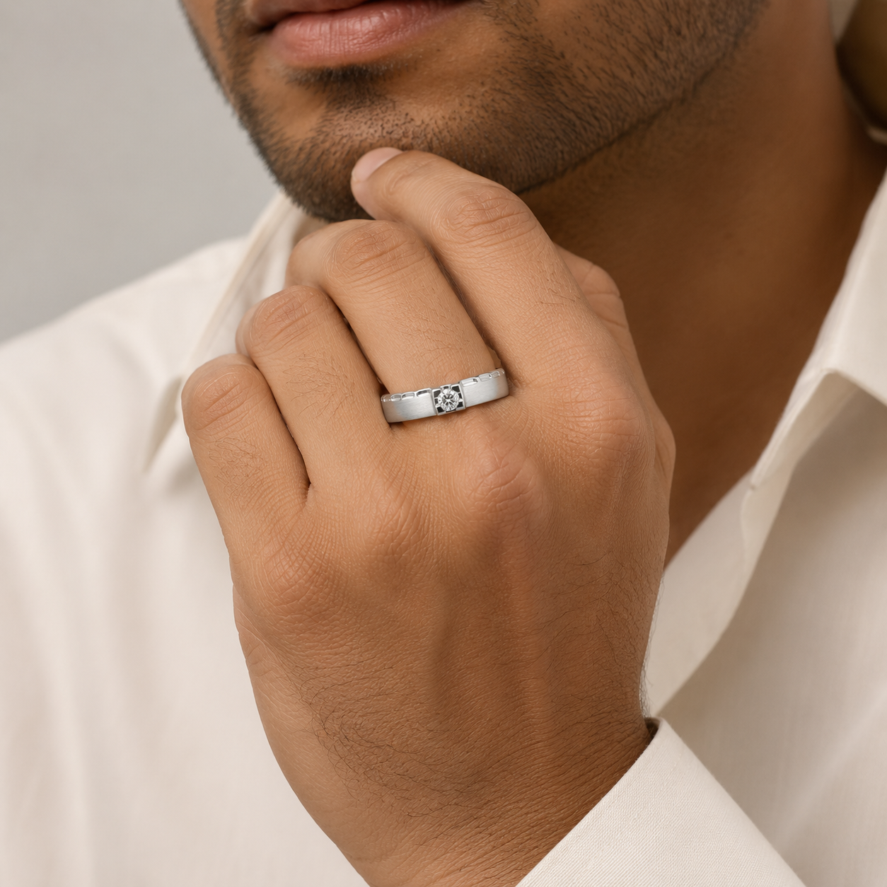 Pt950 Platinum Diamond Band with 0.14Ct IJ/SI Diamonds – 6.31g High Polish Finish | Savya Jewels