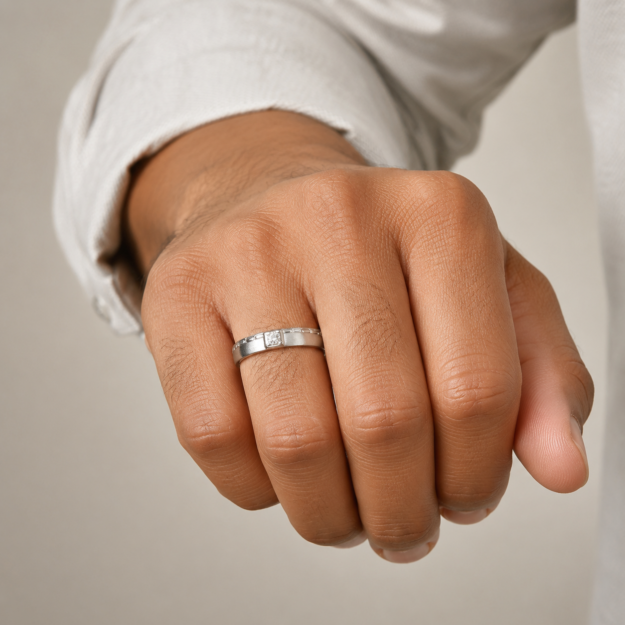 Pt950 Platinum Diamond Band with 0.14Ct IJ/SI Diamonds – 6.31g High Polish Finish | Savya Jewels