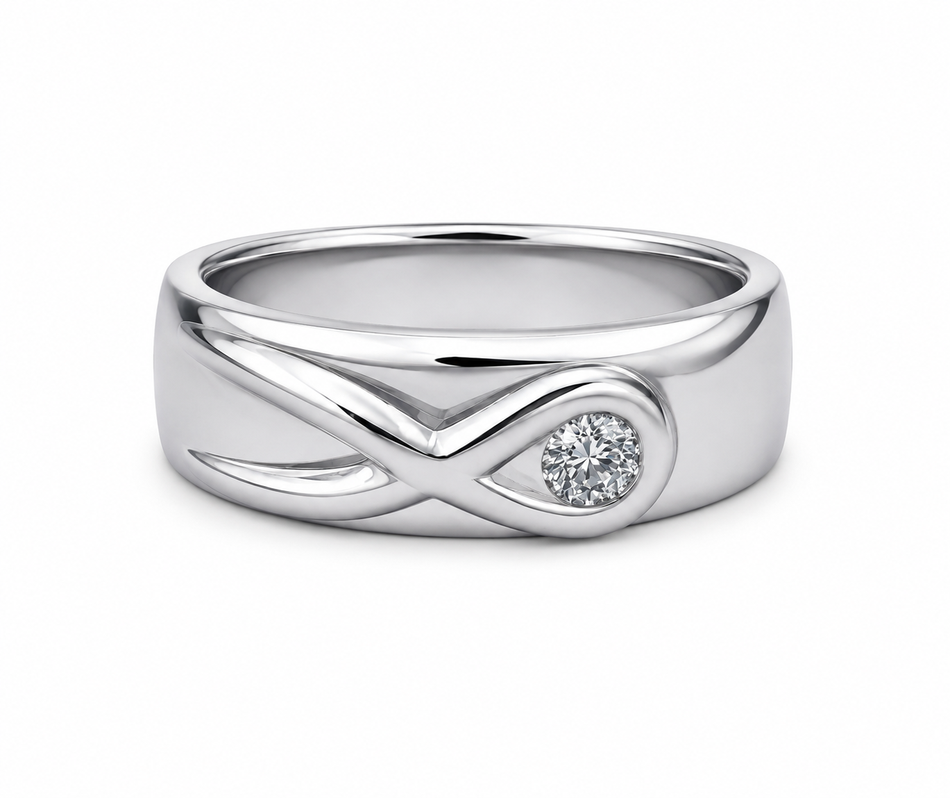 Pt950 Platinum Diamond Band with 0.04Ct IJ/SI Diamonds – 7.64g High Polish Finish | Savya Jewels
