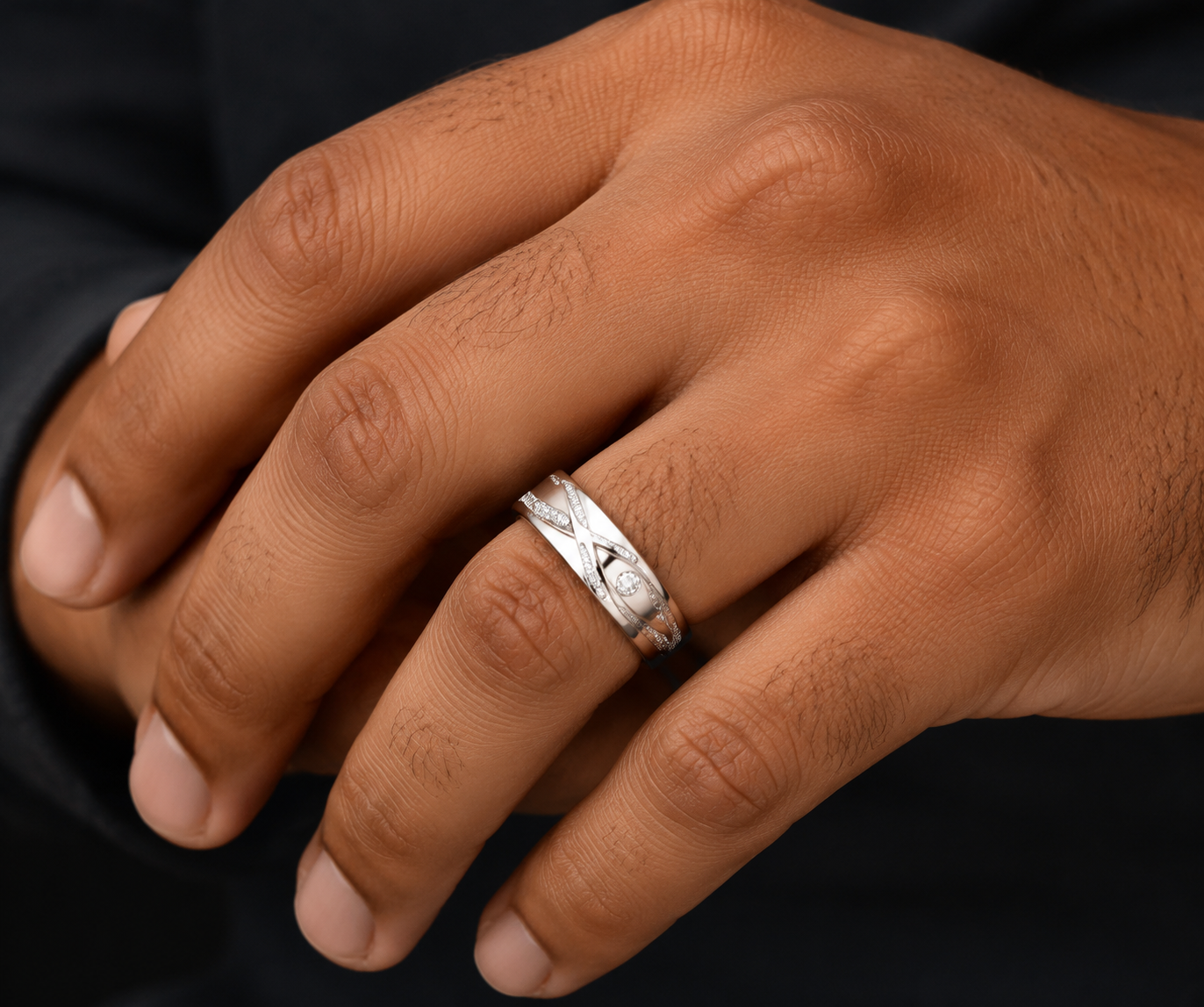 Pt950 Platinum Diamond Band with 0.04Ct IJ/SI Diamonds – 7.64g High Polish Finish | Savya Jewels
