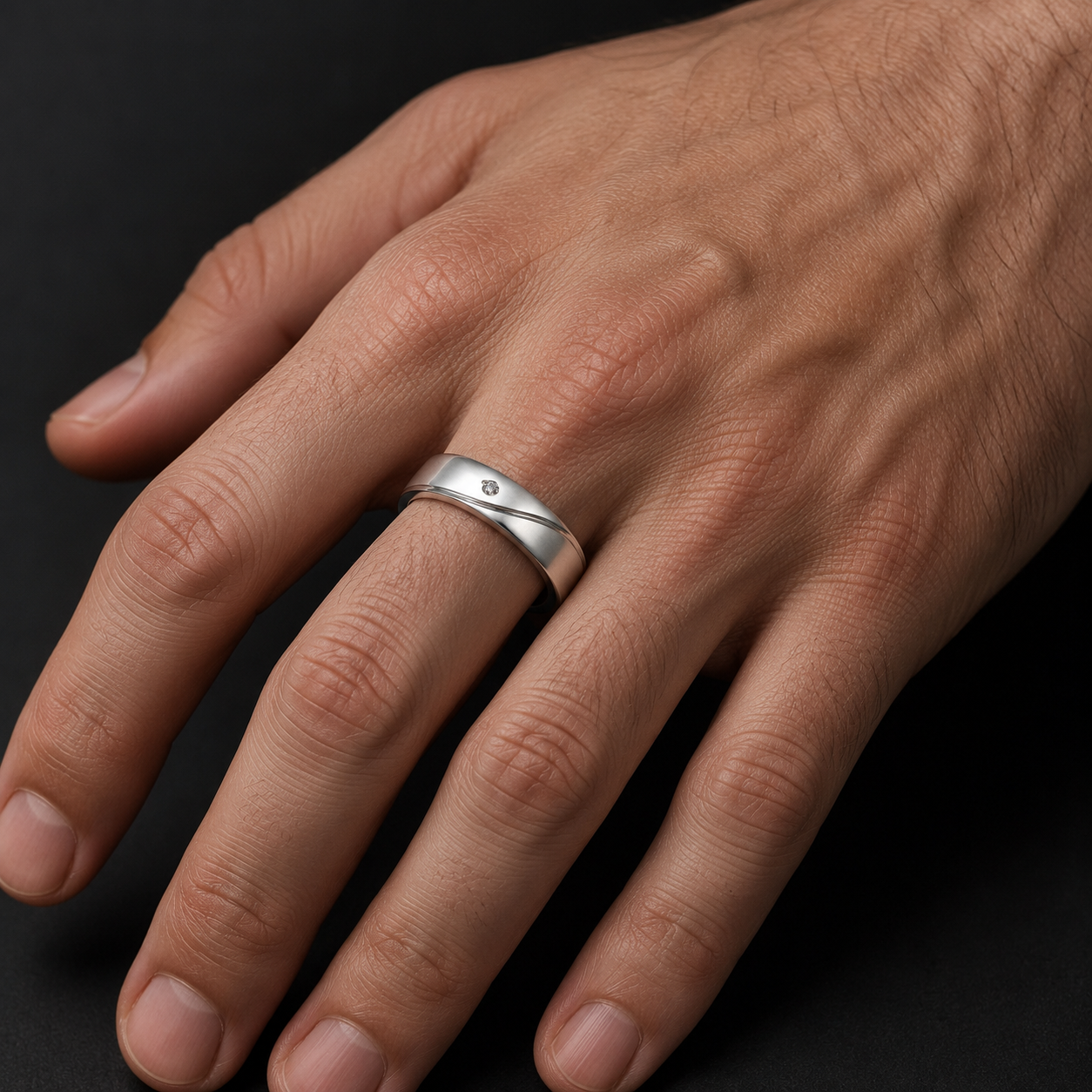 Pt950 Platinum Diamond Band with 0.05Ct IJ/SI Diamonds – 10.42g High Polish Finish | Savya Jewels