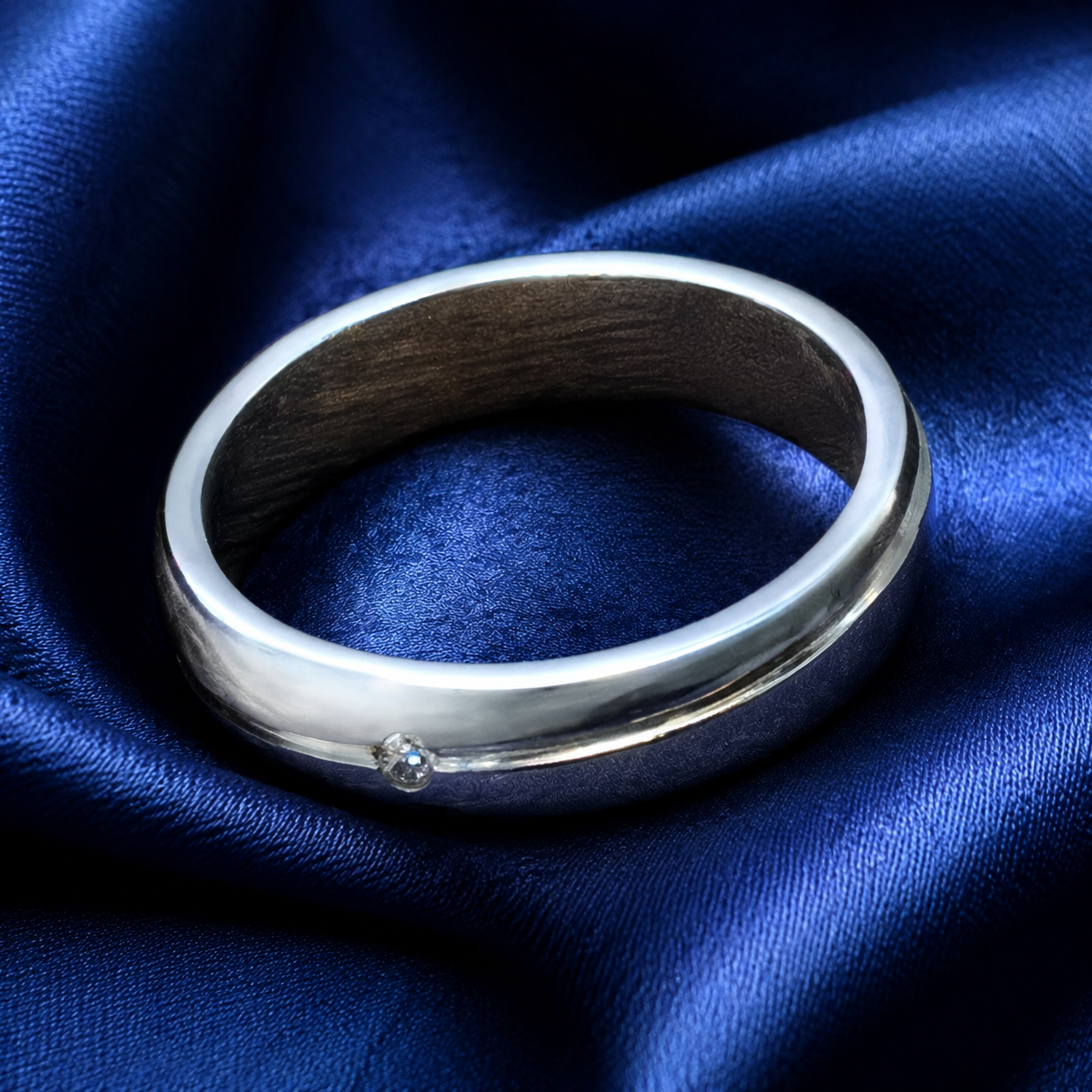 Pt950 Platinum Diamond Band with 0.05Ct IJ/SI Diamonds – 10.42g High Polish Finish | Savya Jewels