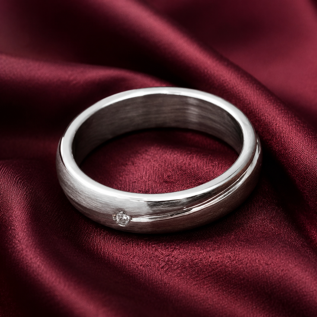 Pt950 Platinum Diamond Band with 0.05Ct IJ/SI Diamonds – 10.42g High Polish Finish | Savya Jewels