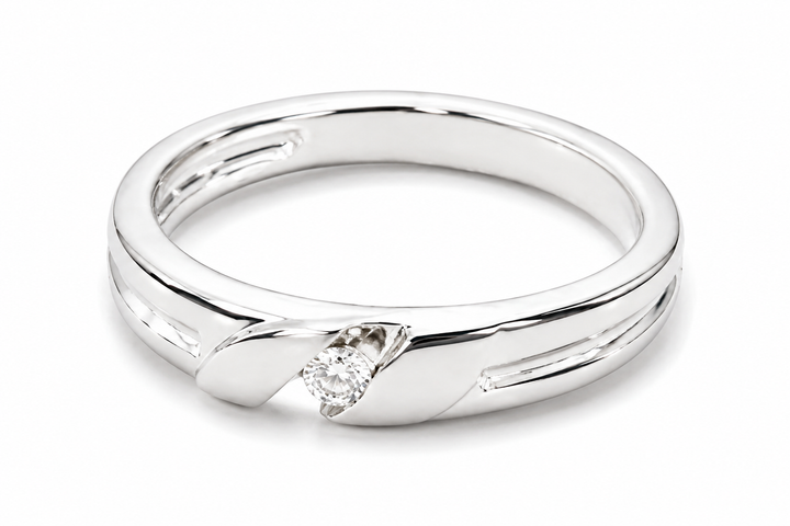 Pt950 Platinum Diamond Band with 0.03Ct IJ/SI Diamonds – 3.29g Lightweight High Polish | Savya Jewels
