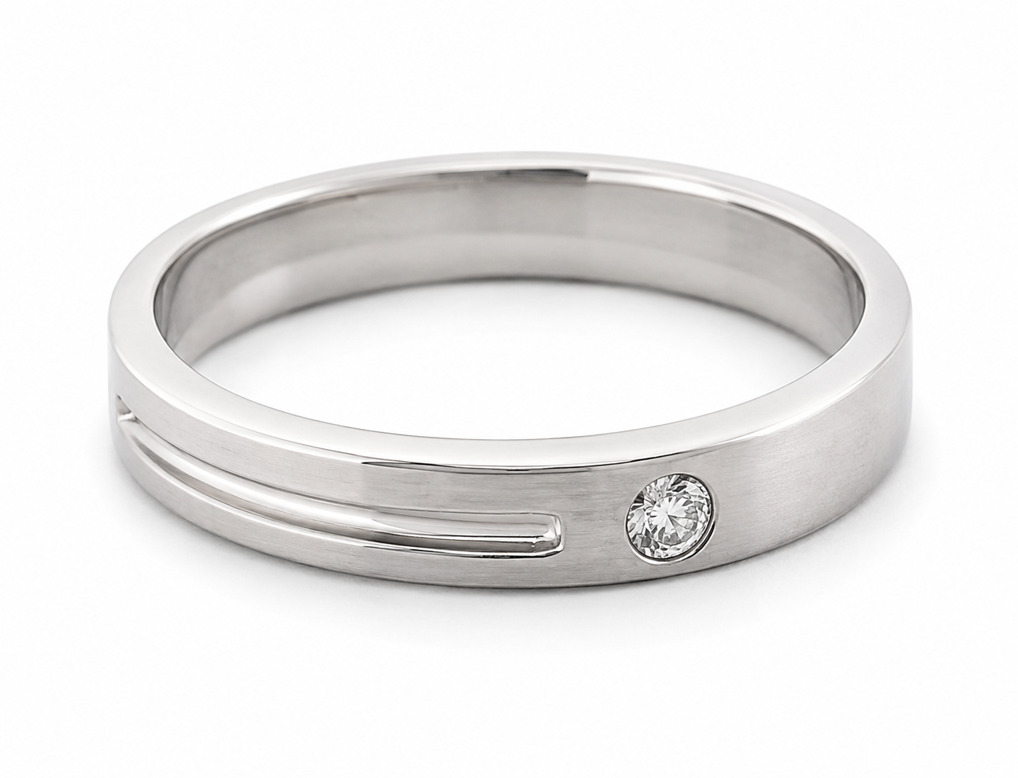 Pt950 Platinum Diamond Band with 0.10Ct IJ/SI Diamonds – 7.15g High Polish Finish | Savya Jewels