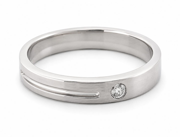 Pt950 Platinum Diamond Band with 0.10Ct IJ/SI Diamonds – 7.15g High Polish Finish | Savya Jewels