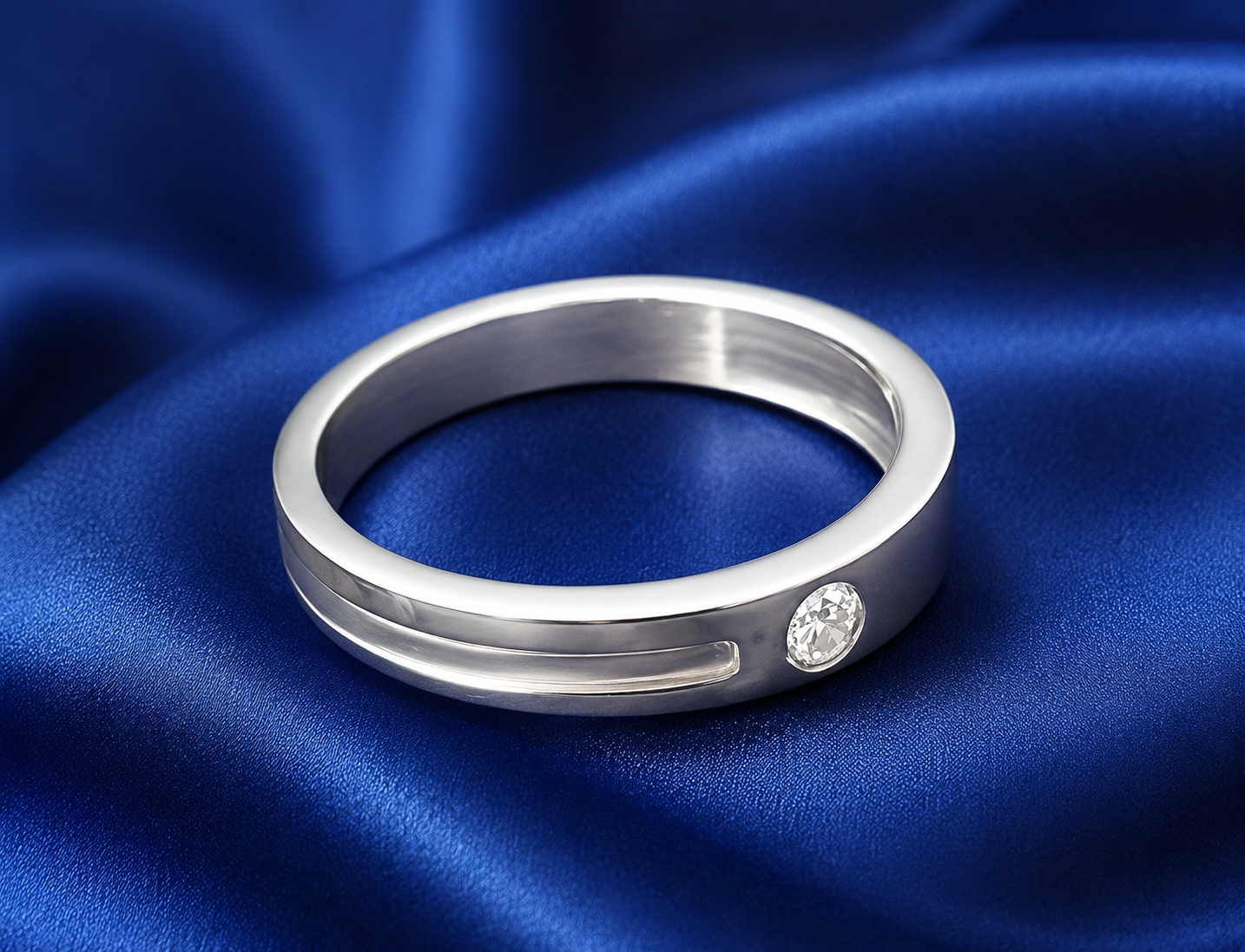 Pt950 Platinum Diamond Band with 0.10Ct IJ/SI Diamonds – 7.15g High Polish Finish | Savya Jewels