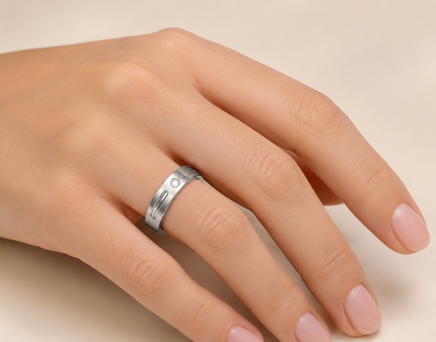 Pt950 Platinum Diamond Band with 0.10Ct IJ/SI Diamonds – 7.15g High Polish Finish | Savya Jewels