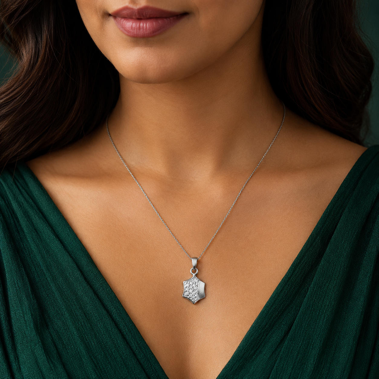 Platinum Diamond Pendant for Women – Pt950 Sparkling Pendant with High-Polish Finish | Savya Jewels