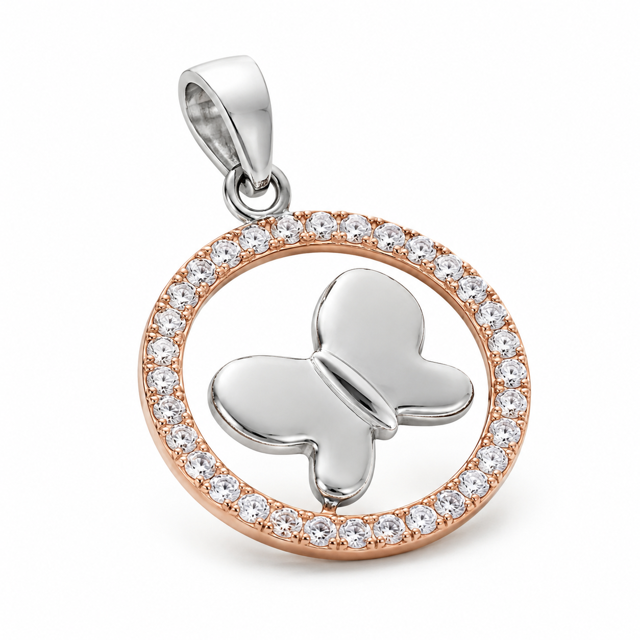 Platinum & Gold Pendant for Women – Pt950 with 18Kt Gold, Sparkling, 1.64g | Savya Jewels