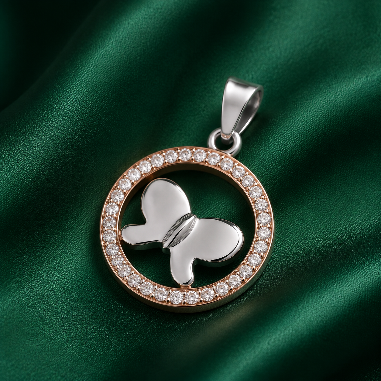 Platinum & Gold Pendant for Women – Pt950 with 18Kt Gold, Sparkling, 1.64g | Savya Jewels